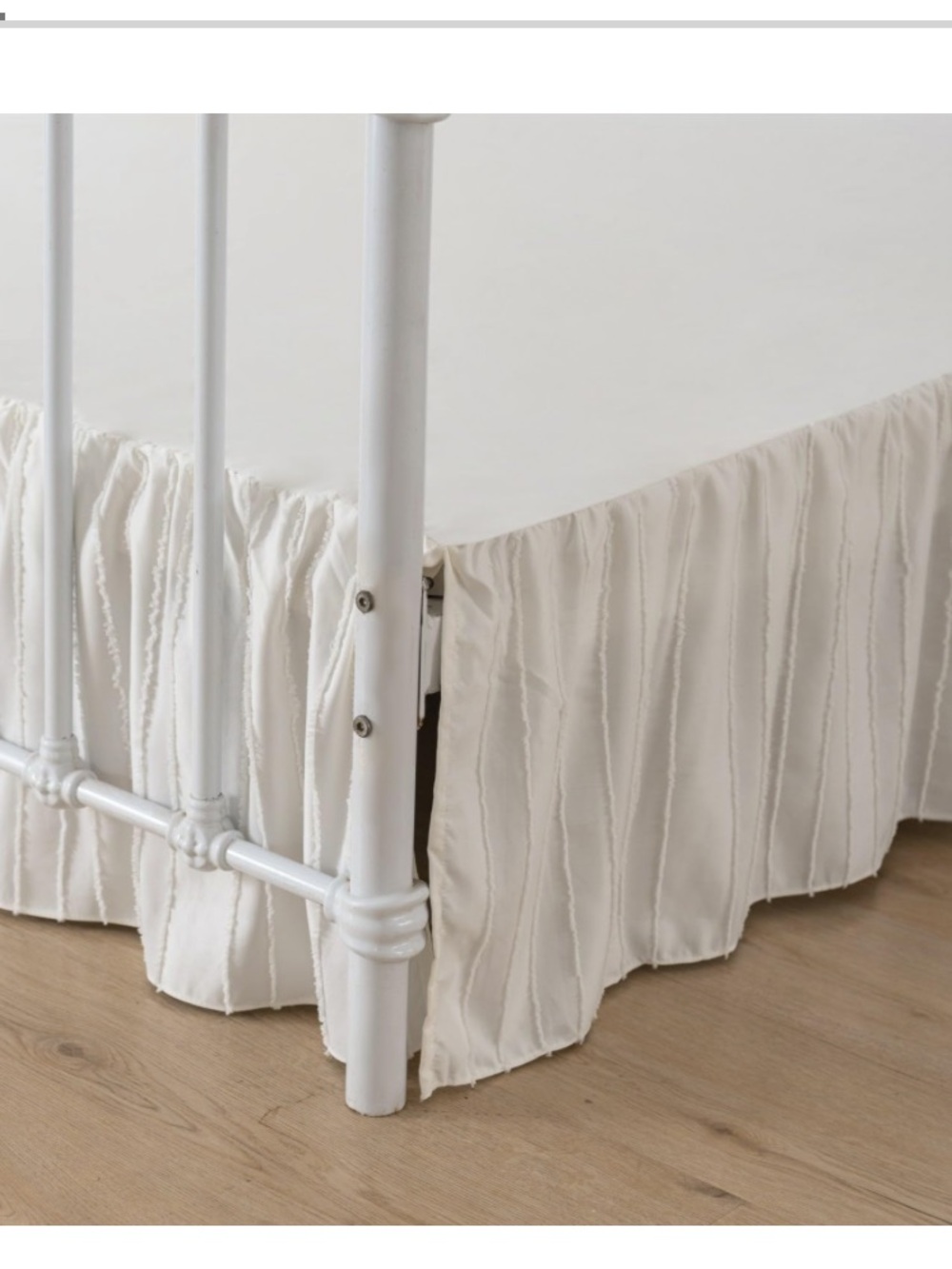 Ivory Boho Tufted Dot Split Corner Bed Skirt 13” Drop - TWIN